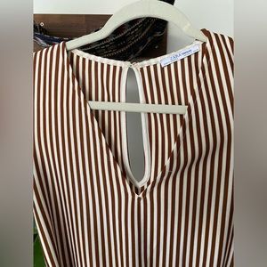 CUTE ZARA WOMEN BROWN / WHITE ROMPER 🤎